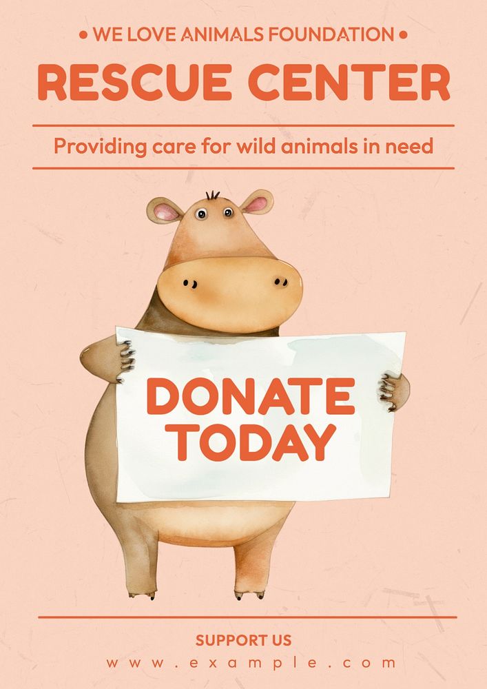 Rescue center poster template