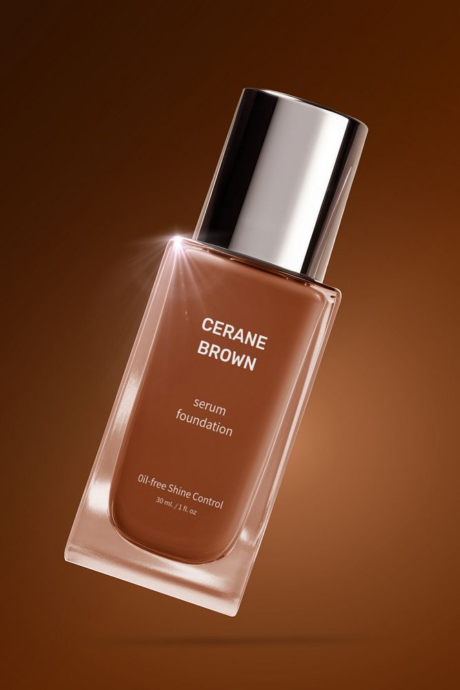 Foundation bottle, beauty packaging mockup