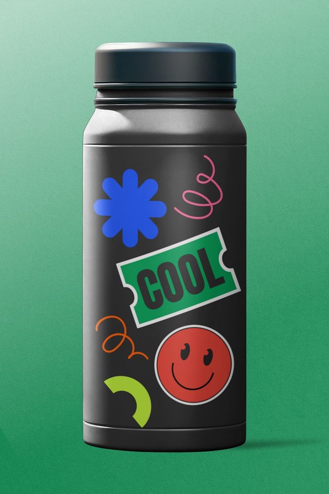 Portable water bottle editable mockup