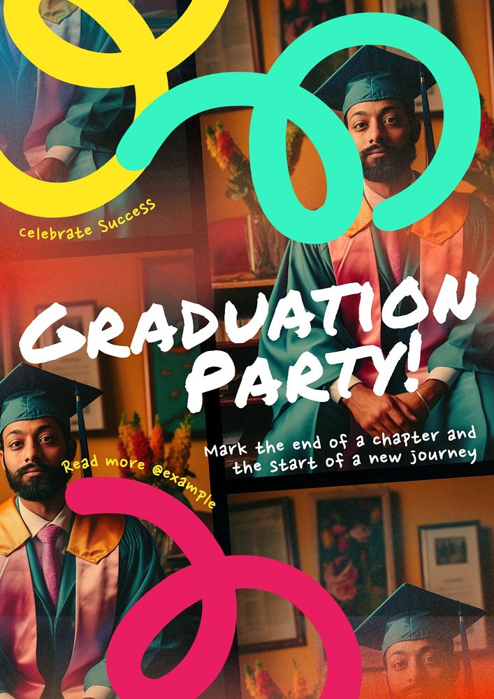 Graduation party poster template