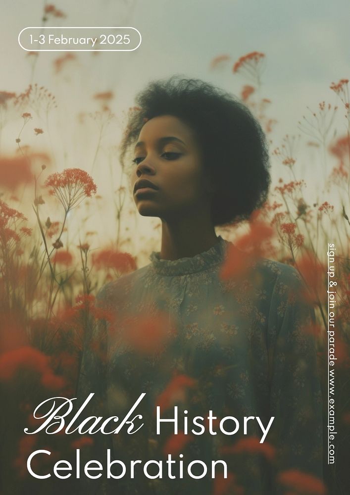 Black history celebration poster template