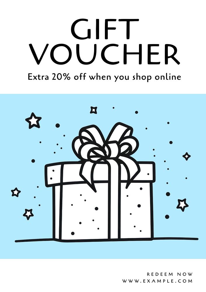 Gift voucher poster template