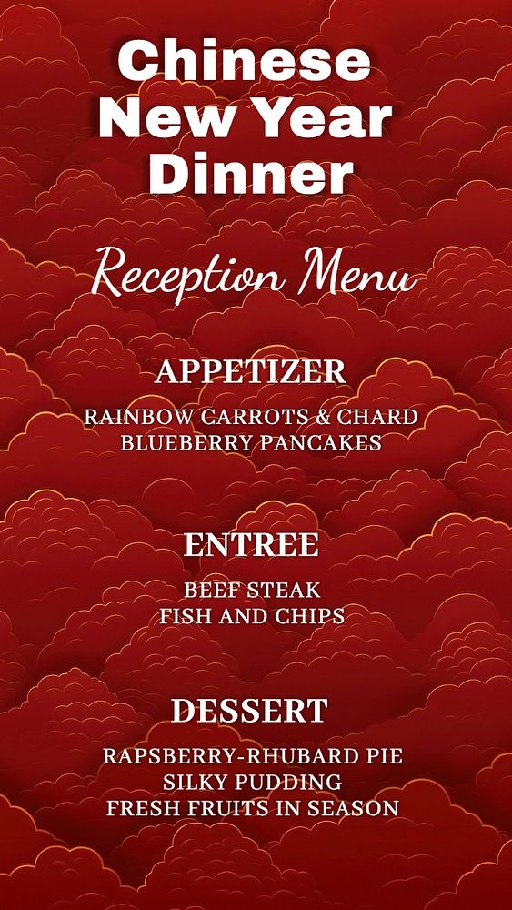 New years menu Instagram post template