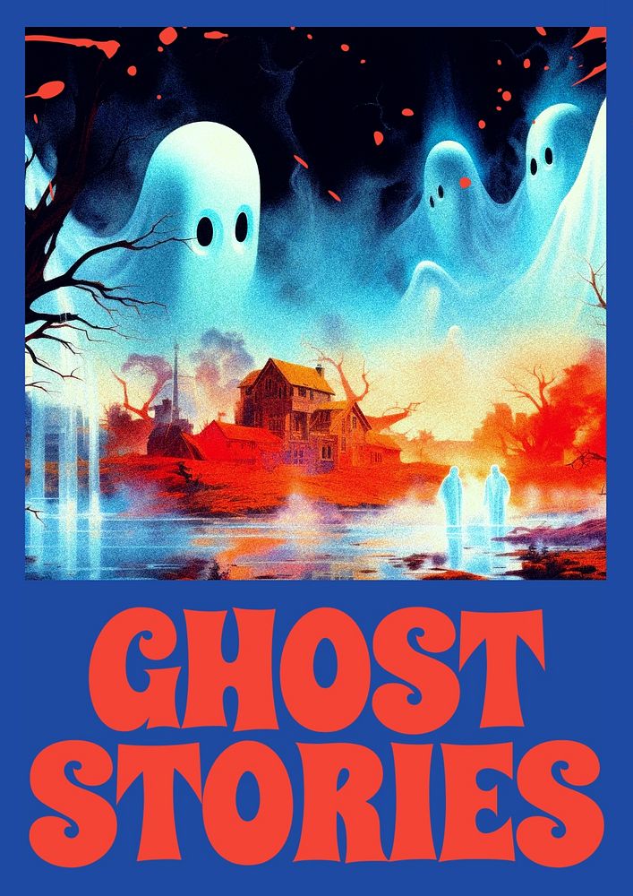 Ghost stories poster template