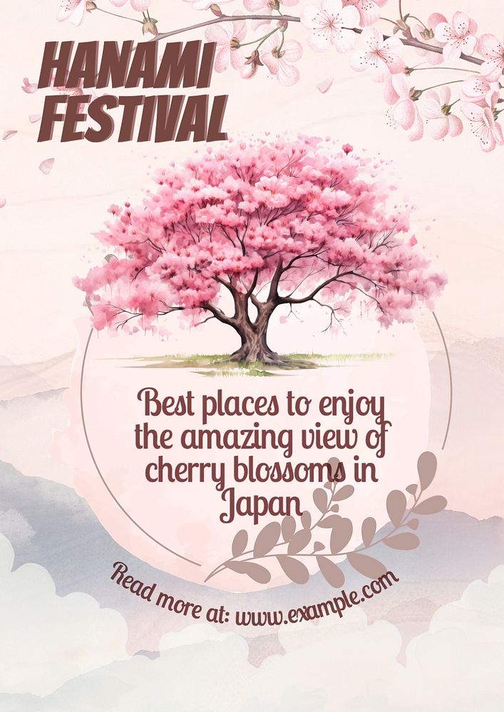 Hanami festival poster template