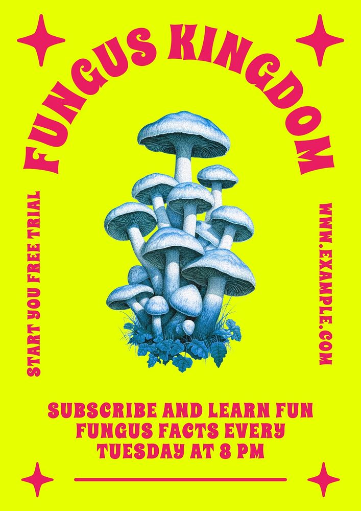 Fungus kingdom poster template