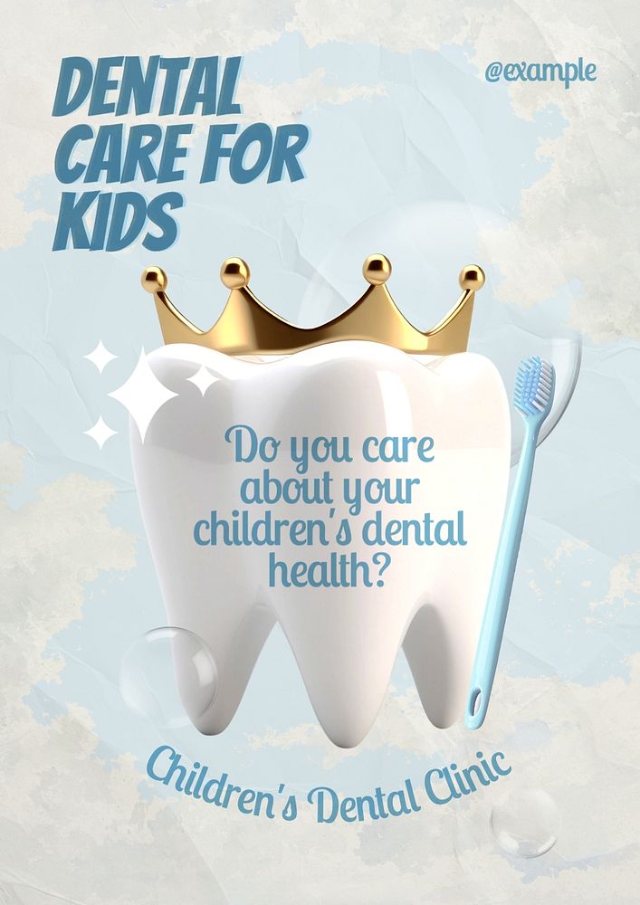 Kids dental care poster template