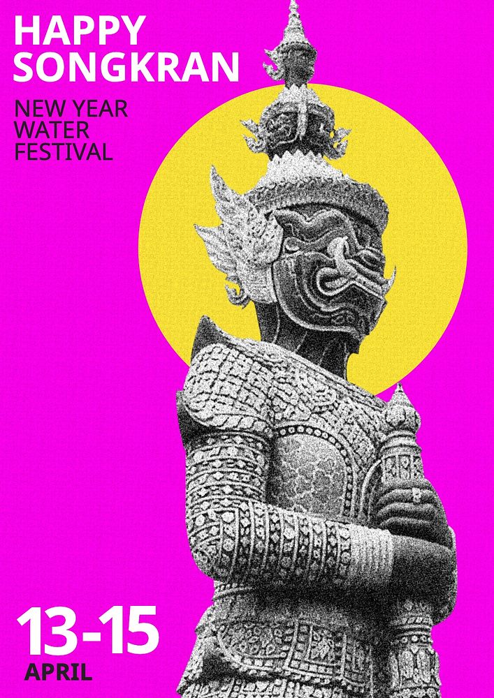 Songkran festival poster template