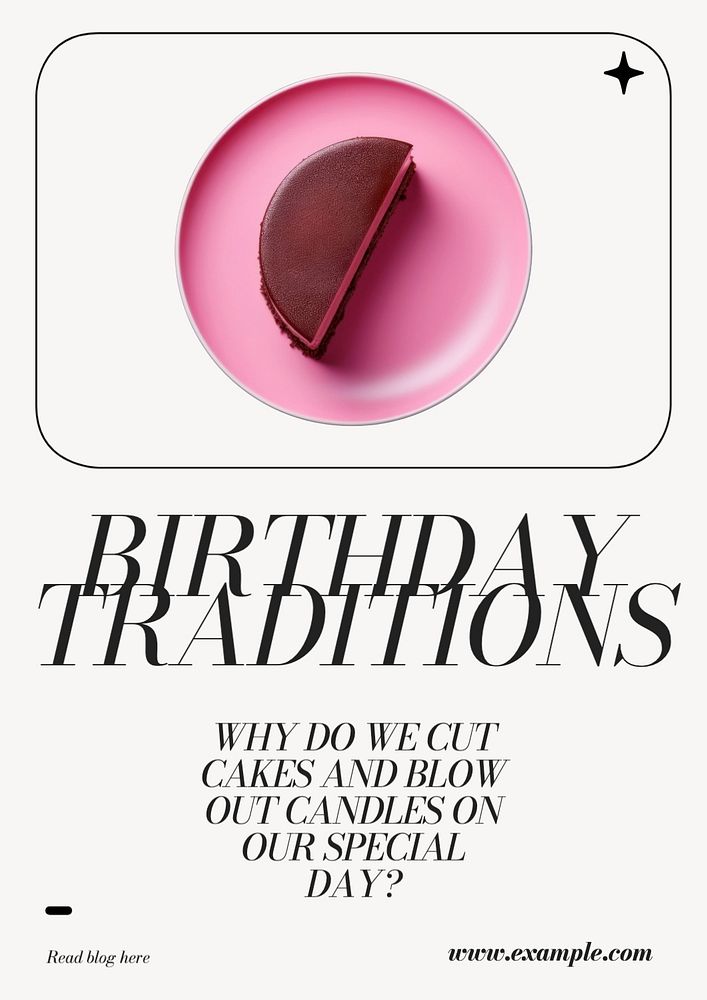 Birthday traditions poster template