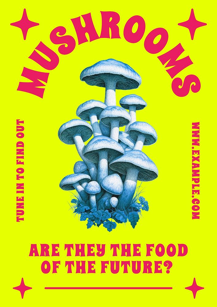 Mushroom poster template