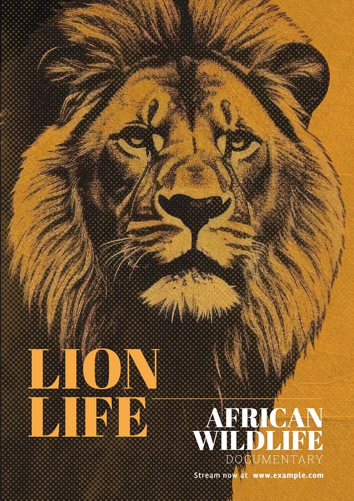 Lion life poster template