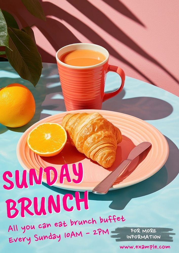 Sunday brunch poster template