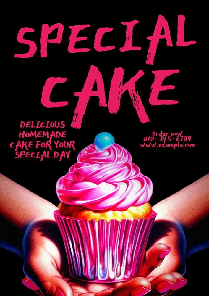 Special cake poster template