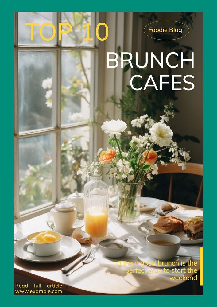 Brunch cafes poster template