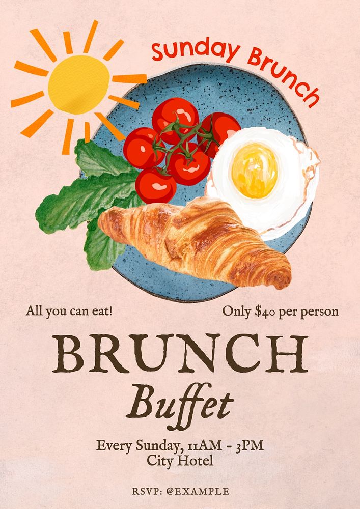 Breakfast buffet poster template