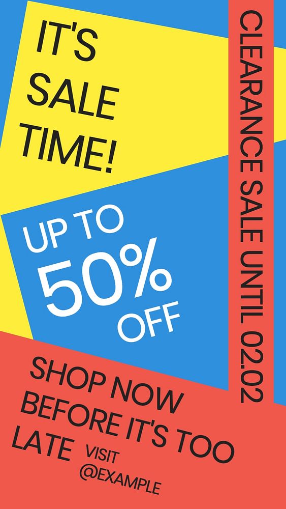 Sale time Facebook story template