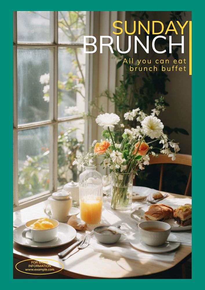 Sunday brunch poster template