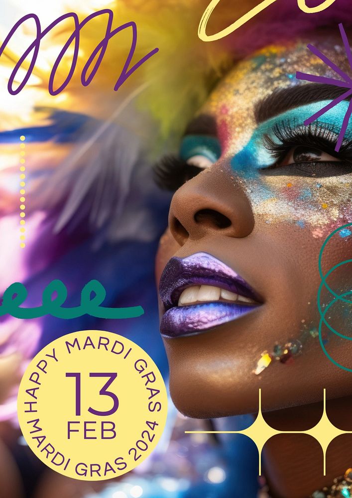 Mardi Gras poster template