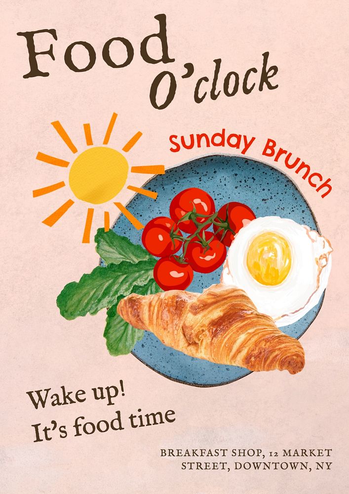 Food & breakfast time poster template