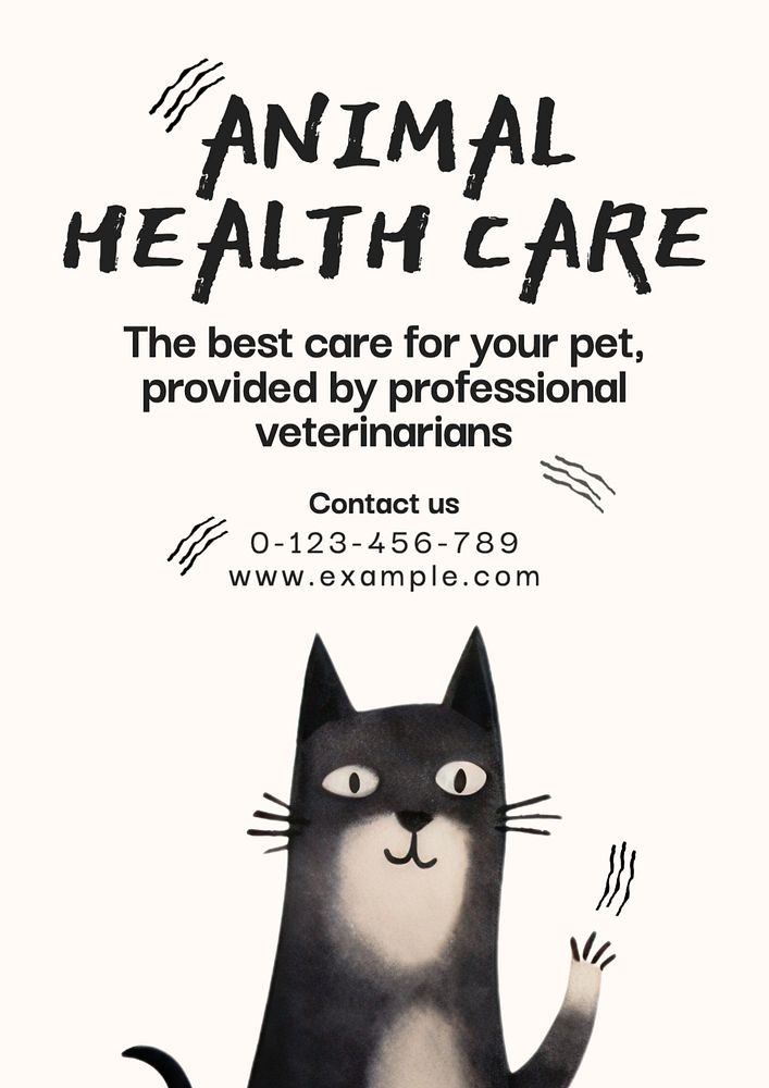 Animal health care poster template