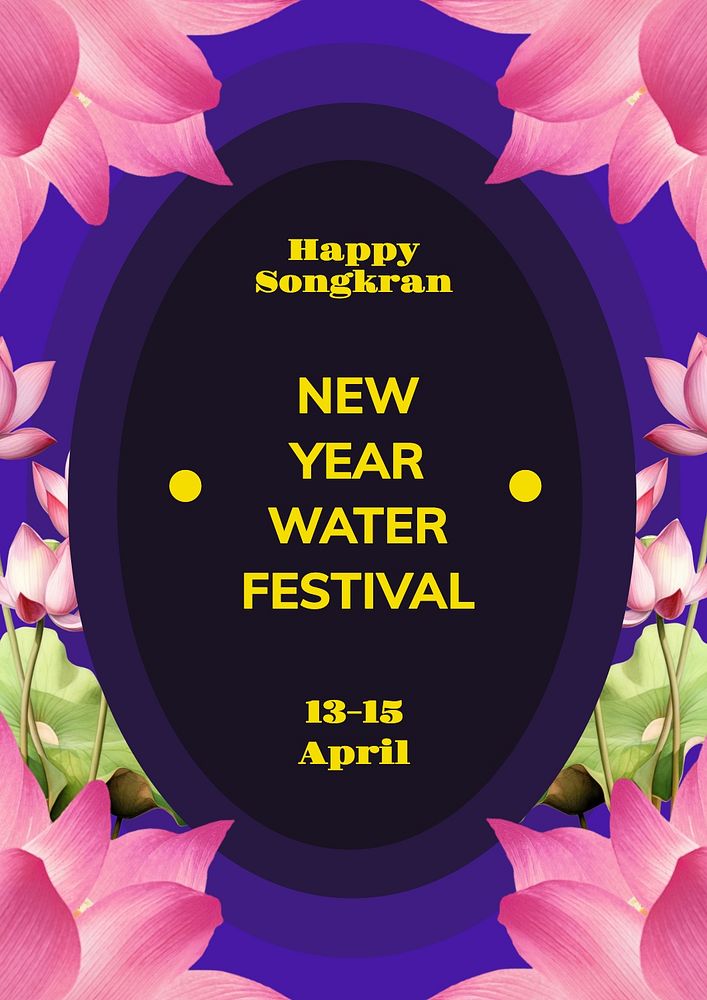 Songkran festival poster template