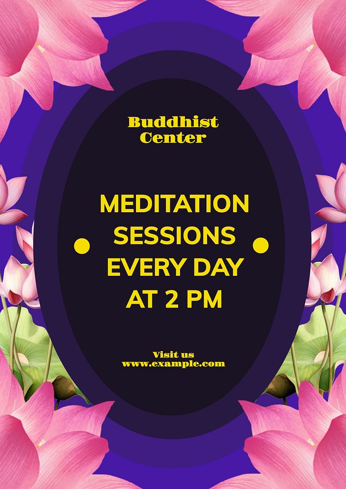 Buddhist center poster template