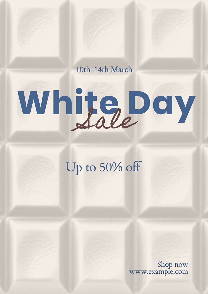 White day sale poster template