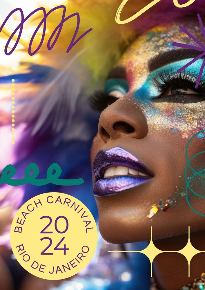 Beach carnival poster template