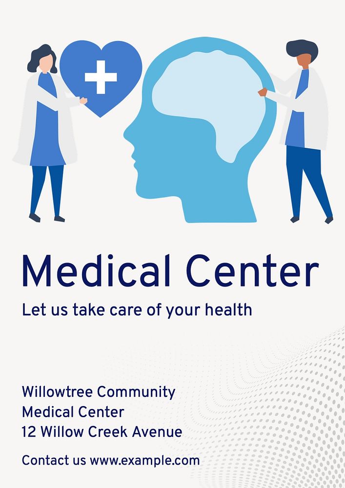 Medical center poster template