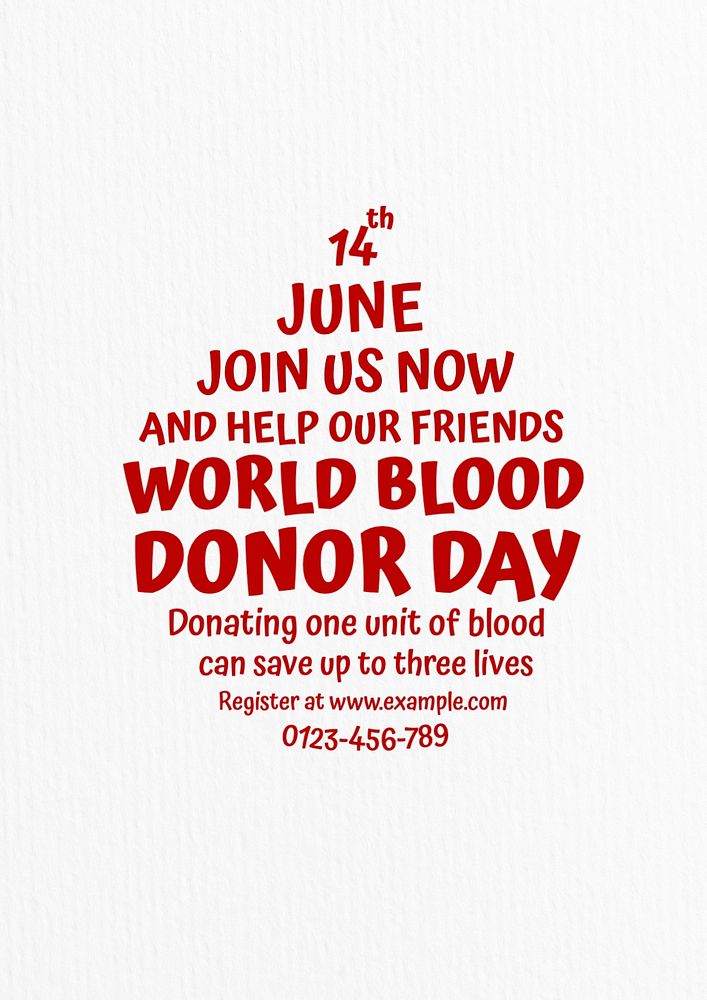 Blood donor day poster template