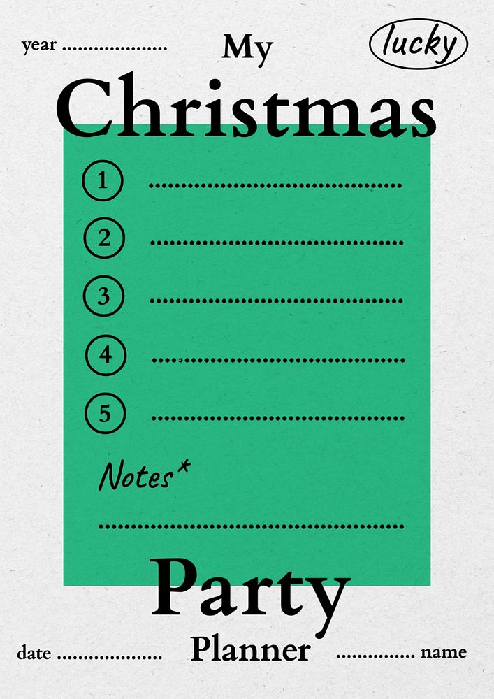 Christmas party planner template, editable design