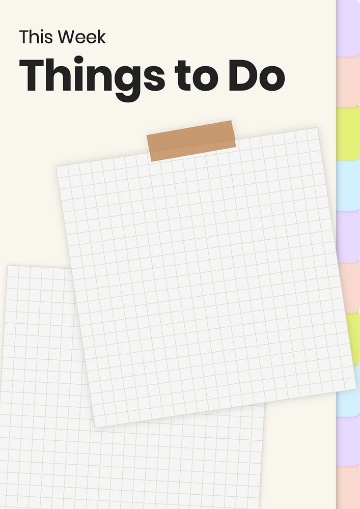 Things to do planner template, editable design