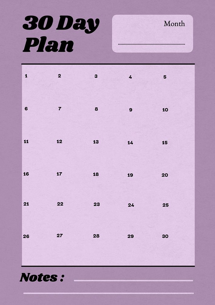 Monthly plan planner template, editable design