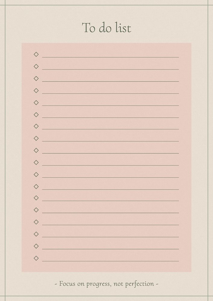 To do list planner template, editable design