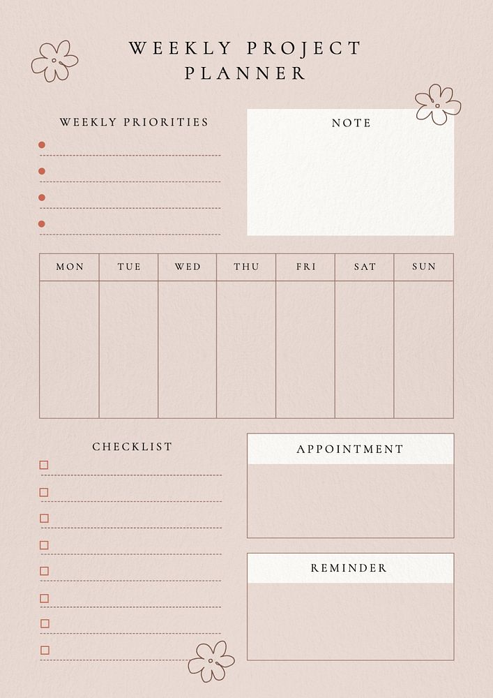 Workout schedule planner template, editable design