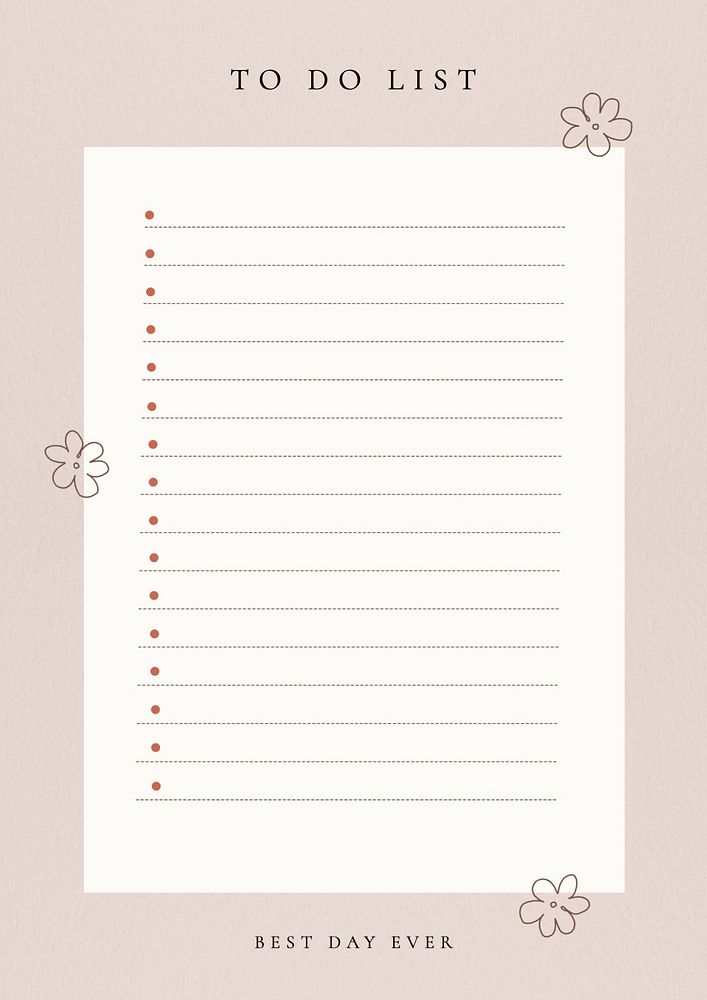 To do list planner template, editable design