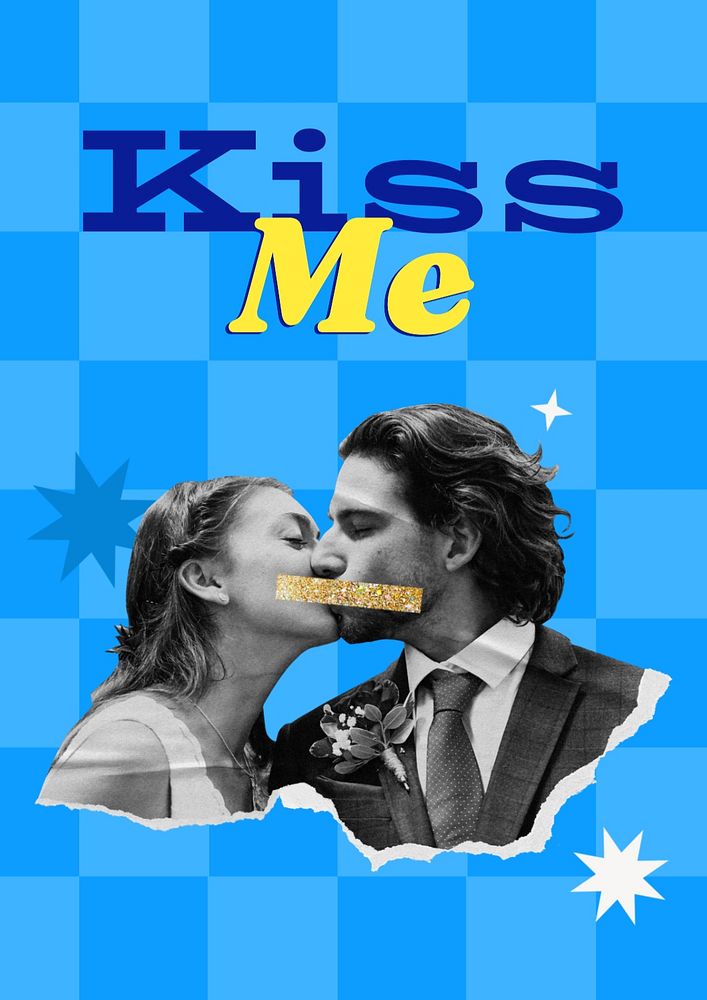 Kiss me poster template