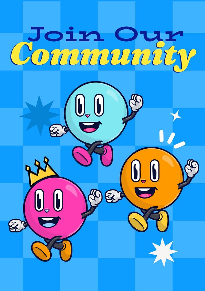 Join our community poster template