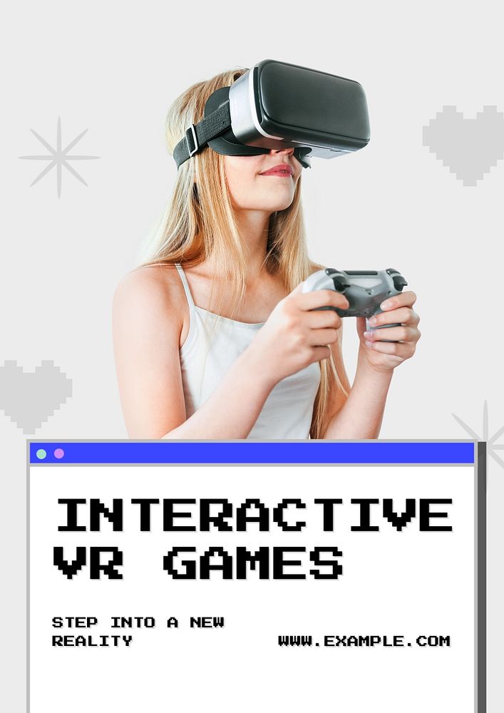 VR games poster template