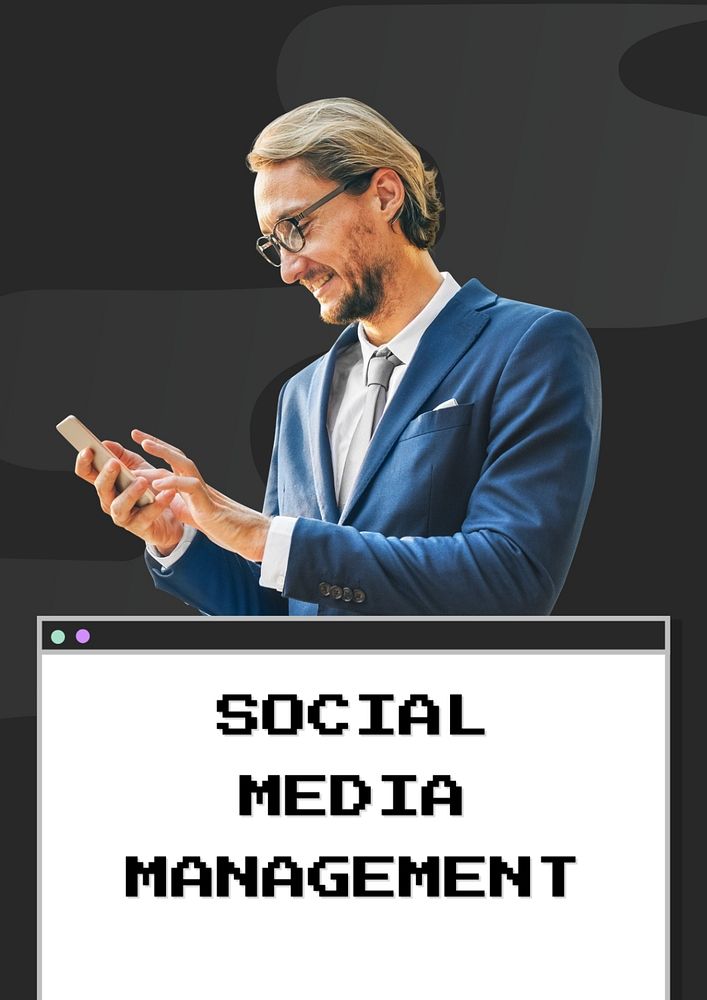 Social media management poster template