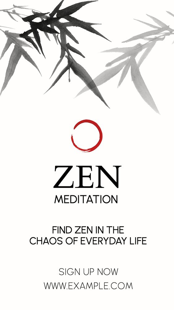 Zen meditation Facebook story template