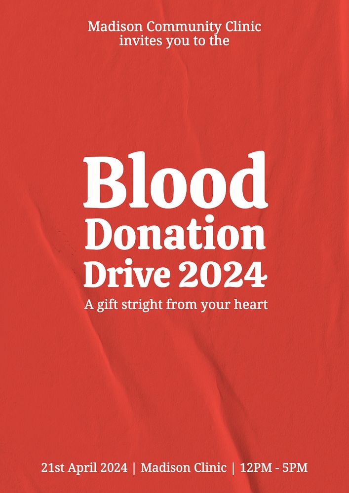 Blood donation drive poster template