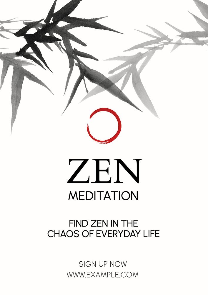 Zen meditation poster template