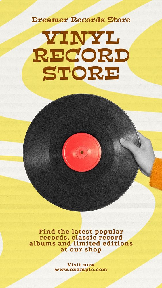 Vinyl record store Instagram story template