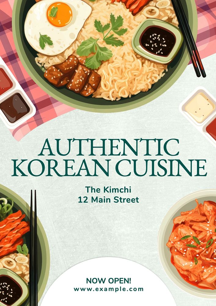 Korean cuisine poster template