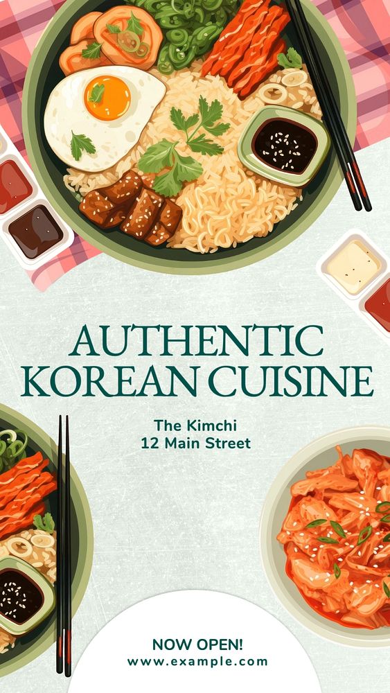 Korean cuisine Facebook story template