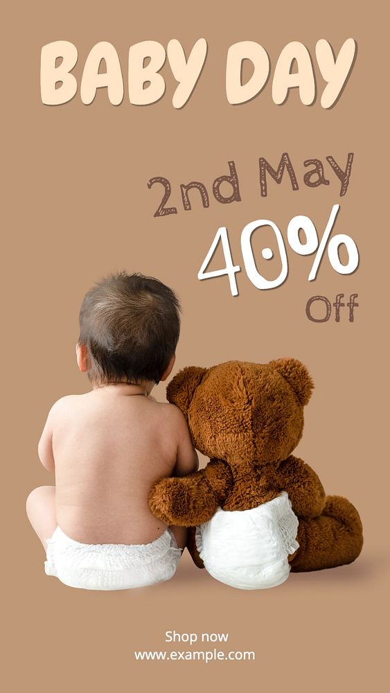 Baby Day sale Facebook story template