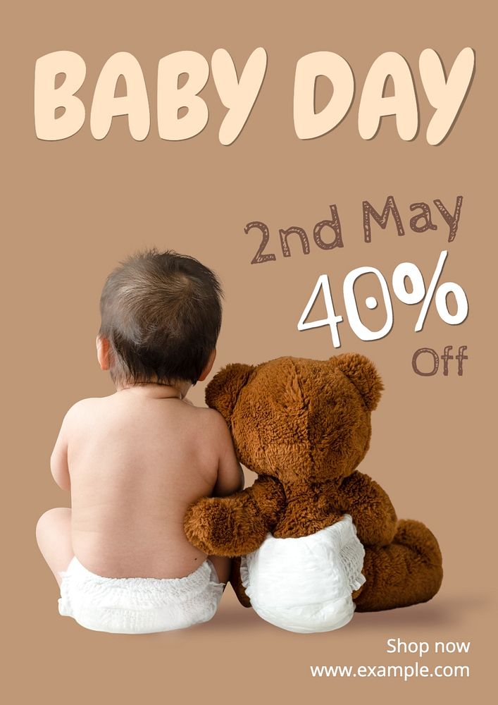 Baby Day sale poster template