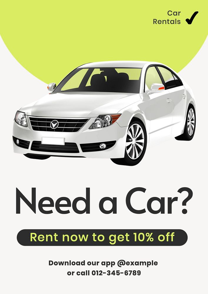 Car rental poster template