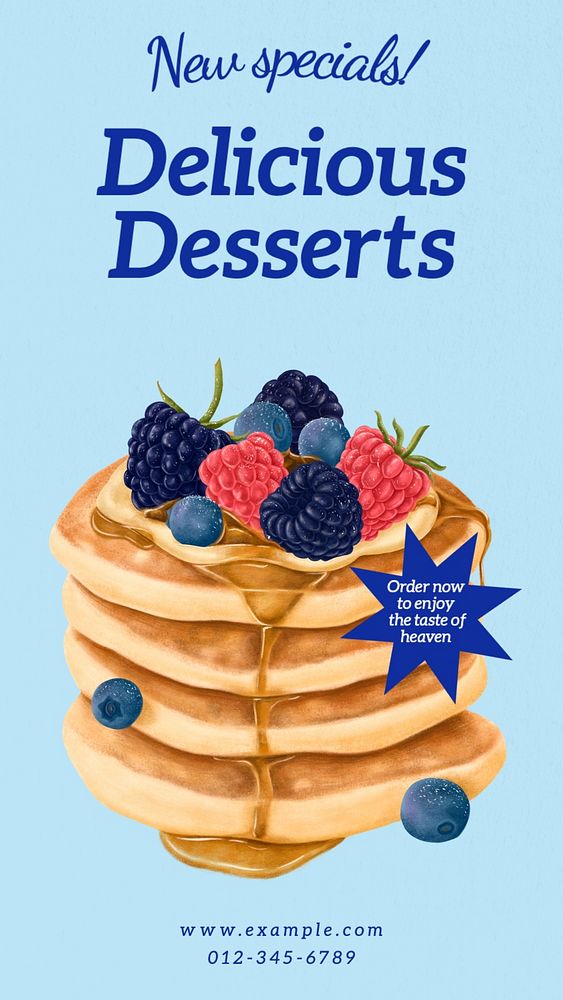 Delicious dessert Facebook story template